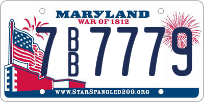 MD license plate 7BB7779