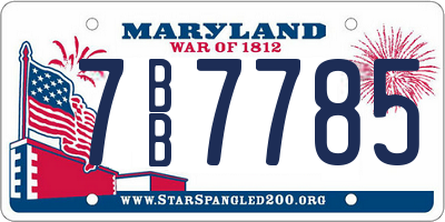 MD license plate 7BB7785