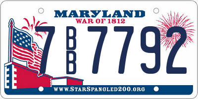 MD license plate 7BB7792