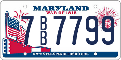 MD license plate 7BB7799