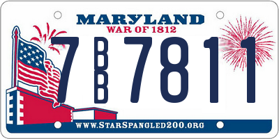 MD license plate 7BB7811