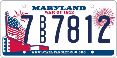 MD license plate 7BB7812