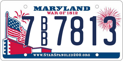 MD license plate 7BB7813
