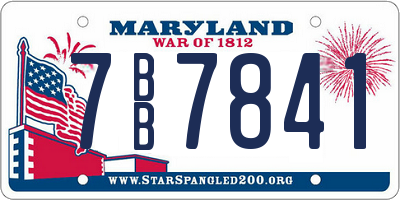 MD license plate 7BB7841