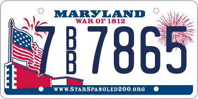 MD license plate 7BB7865