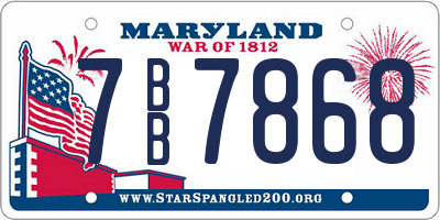 MD license plate 7BB7868