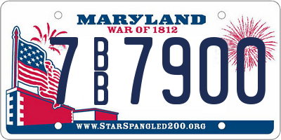 MD license plate 7BB7900