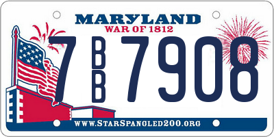 MD license plate 7BB7908