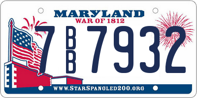 MD license plate 7BB7932
