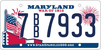 MD license plate 7BB7933