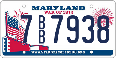 MD license plate 7BB7938