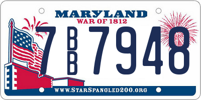 MD license plate 7BB7948
