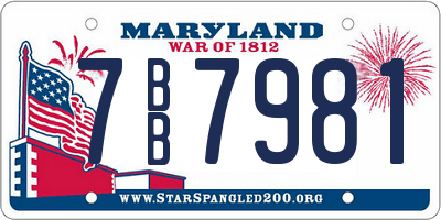 MD license plate 7BB7981