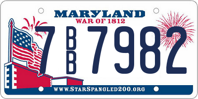 MD license plate 7BB7982