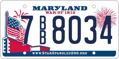 MD license plate 7BB8034