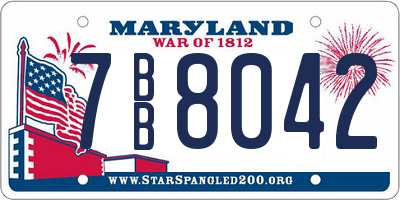 MD license plate 7BB8042