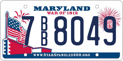 MD license plate 7BB8049