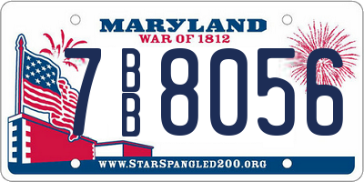 MD license plate 7BB8056