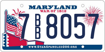 MD license plate 7BB8057