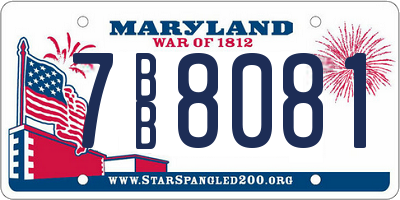 MD license plate 7BB8081