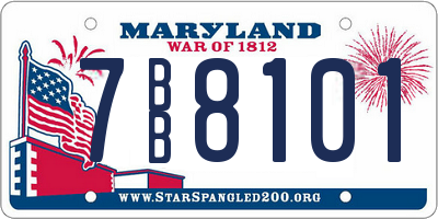 MD license plate 7BB8101