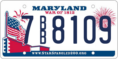 MD license plate 7BB8109