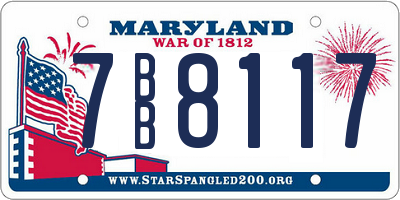 MD license plate 7BB8117
