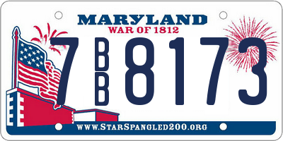 MD license plate 7BB8173