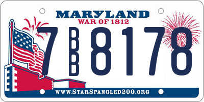 MD license plate 7BB8178