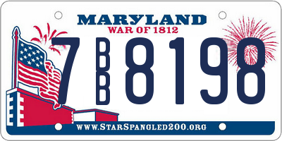 MD license plate 7BB8198