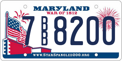 MD license plate 7BB8200
