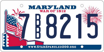 MD license plate 7BB8215
