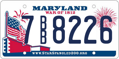 MD license plate 7BB8226