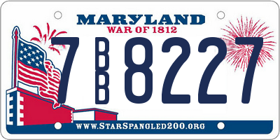 MD license plate 7BB8227
