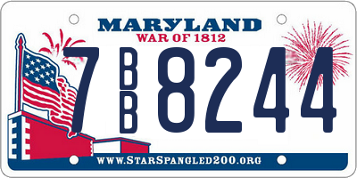 MD license plate 7BB8244