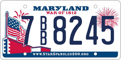 MD license plate 7BB8245