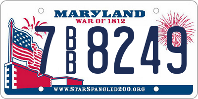 MD license plate 7BB8249
