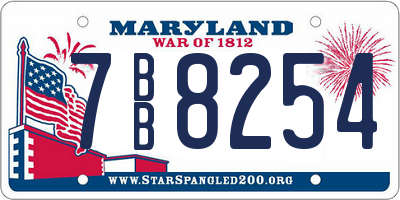 MD license plate 7BB8254