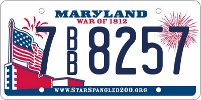 MD license plate 7BB8257