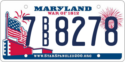 MD license plate 7BB8278