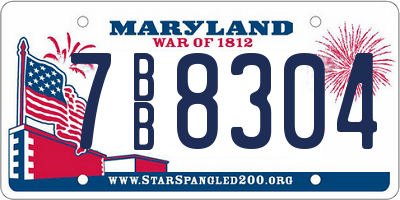 MD license plate 7BB8304