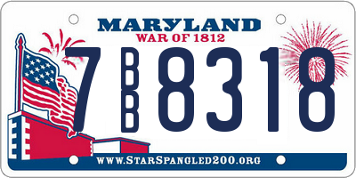 MD license plate 7BB8318