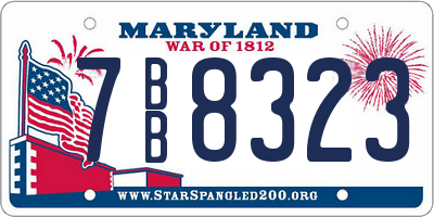 MD license plate 7BB8323