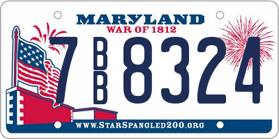 MD license plate 7BB8324