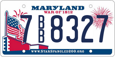 MD license plate 7BB8327
