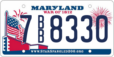 MD license plate 7BB8330