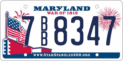 MD license plate 7BB8347
