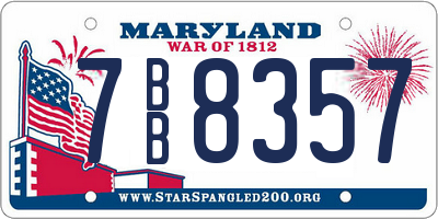 MD license plate 7BB8357