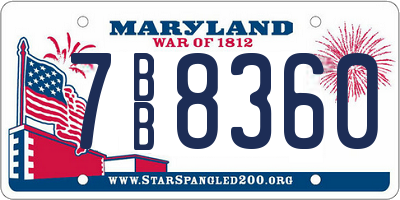 MD license plate 7BB8360