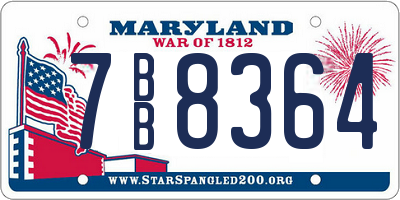 MD license plate 7BB8364